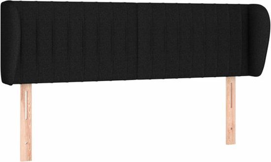 vidaXL Hoofdbord met randen 147x23x78/88 cm stof zwart