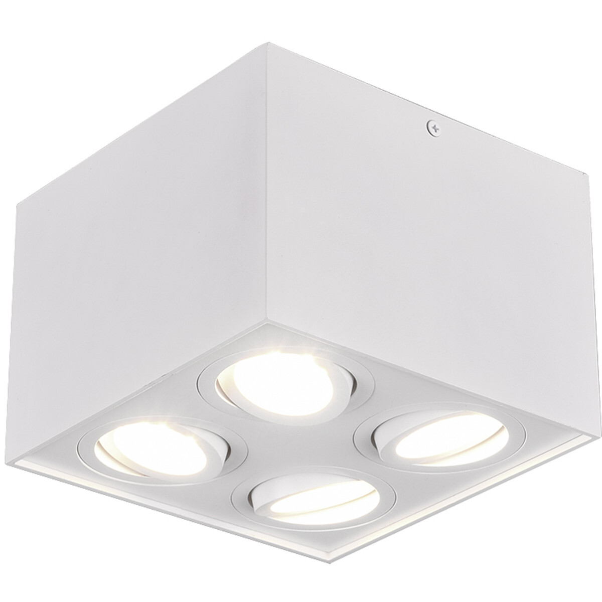 BES LED LED Plafondspot - Trion Bisqy - GU10 Fitting - 4-lichts - Vierkant - Mat Wit - Aluminium