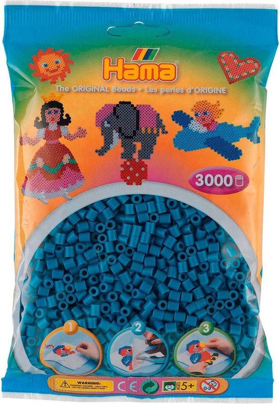 Hama Strijkkralen - Petrol Blauw (201-83), 3000st.