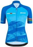 Santini Leader Uci World Tour Korte Mouw Wielertrui Blauw S Vrouw