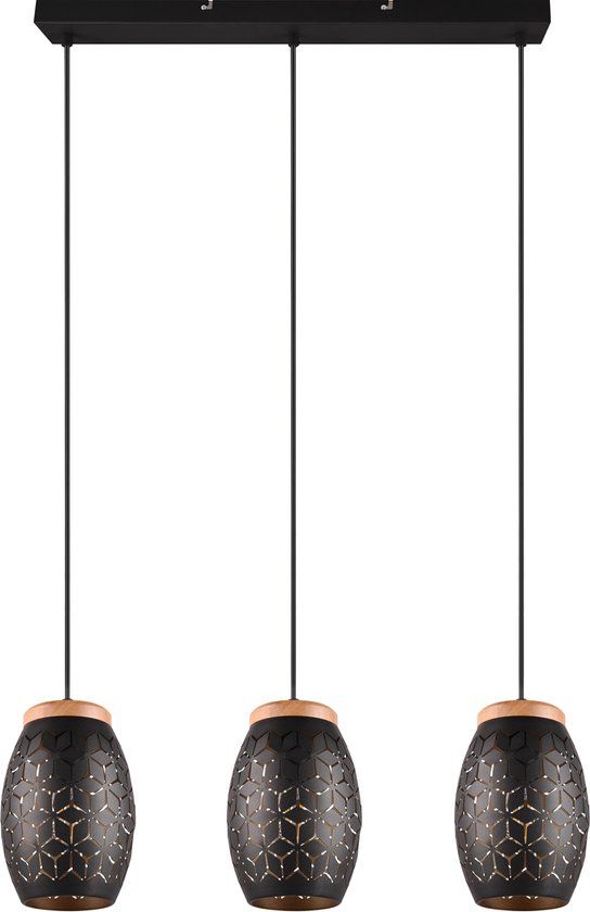 RL LIVE YOUR LIGHT BIDAR - Hanglamp - Zwart-goud - excl. 3x E27
