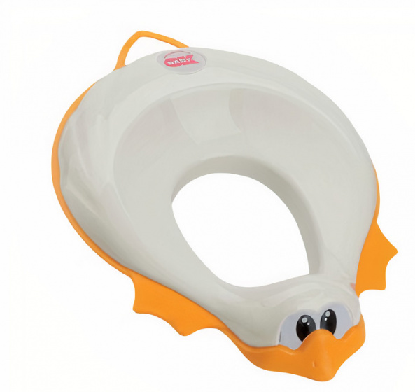 OK Baby toiletverkleiner Ducka junior 45 x 32,5 x 9 cm wit/geel wit, geel