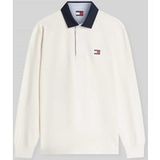 Tommy Jeans Shirt 'Ess' ecru / navy / knalrood