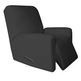 Easy-Going 4 stuks microvezel stretch fauteuilhoes - Spandex zachte getailleerde bankhoes, wasbare meubelbeschermer met elastische bodem voor kinderen, huisdier (Ligstoel, Grijs