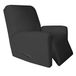 Easy-Going 4 stuks microvezel stretch fauteuilhoes - Spandex zachte getailleerde bankhoes, wasbare meubelbeschermer met elastische bodem voor kinderen, huisdier (Ligstoel, Grijs