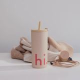 Design Letters Reisbeker 500 ml met Deksel en Rietje