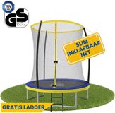 Zero Gravity trampoline Ø 183 cm – kindertrampoline met slim opvouwbaar veiligheidsnet – incl. ladder – max. 50 kg - ronde tuintrampoline - Ultima 4 Fun Edition