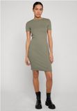 Urban Classics Dames Basic Slim Fit T-Shirt Jurk olijf XS