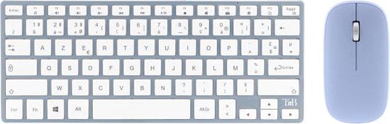T'nB KBCOLORBL Toetsenbord Inclusief Muis Bluetooth AZERTY Frans Blauw, Grijs