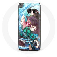 Maniacase Hoesje voor Samsung Galaxy S6 Tanjiro en Nezuko Demon Slayer Kimetsu no Yaiba Anime