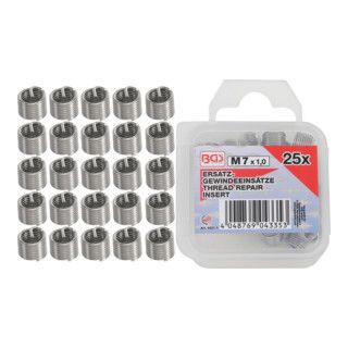 BGS Vervangingsdraad Inzetstukken M7 x 1,0 mm - 25 stuks