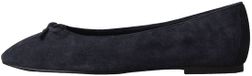 Next - Dames - N. Premium leren ballerina's met franjes en klittenbandsluiting - Blauw