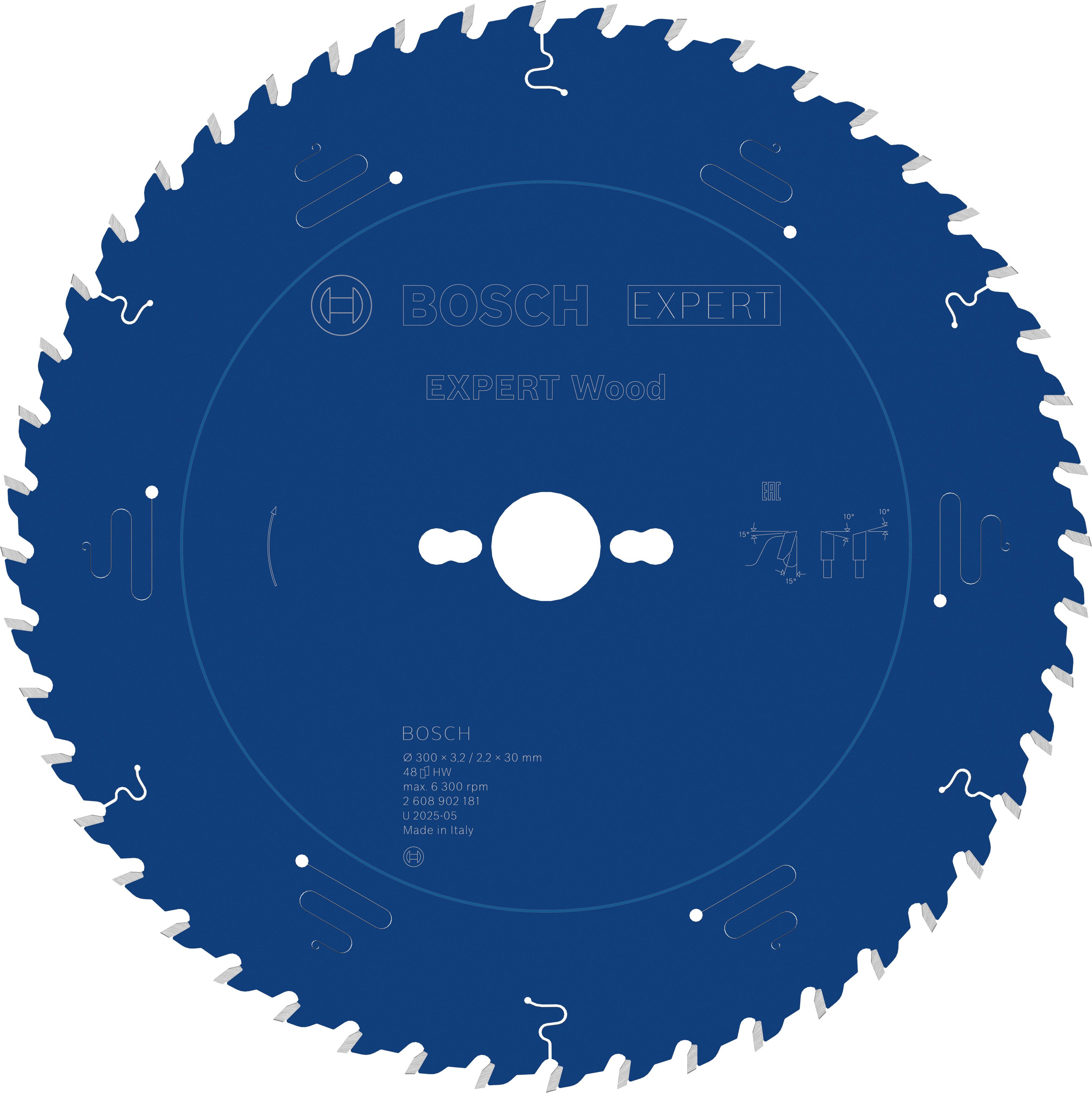 Bosch Accessoires EXPERT Wood Cirkelzaagblad | 300 x 3,2/2,2 x 30 mm | T48 - 2608902181
