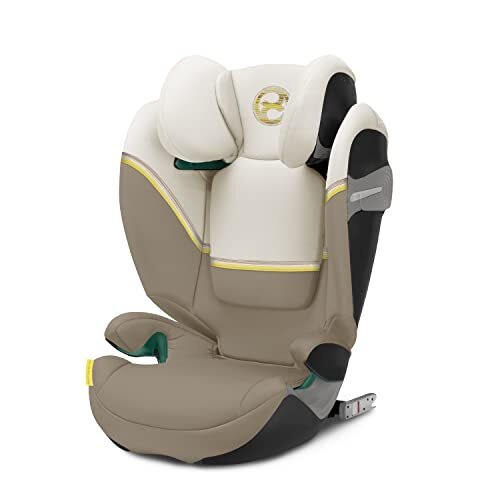 Cybex Gold Kindersitz Solution S2 i-Fix, Für Autos mit und ohne ISOFIX, 100 - 150 cm, Ab ca. 3 bis 12 Jahre (15 - 50 kg), Seashell Beige beige