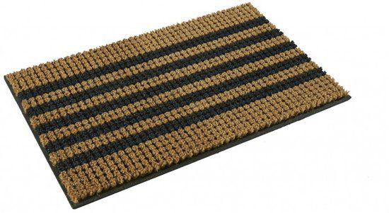 MD-Entree Stripes deurmat kokos met anti-slip 45x75 cm - bruin