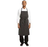 CHEF WORKS Premium geweven schort zwart-wit gestreept