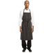 CHEF WORKS Premium geweven schort zwart-wit gestreept