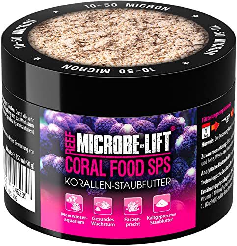 MICROBE-LIFT Coral Food SPS - koraalvoer - stofvoer voor kleine polypige koralen in elk zeewater aquarium, 150 ml / 50 g