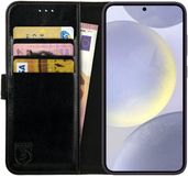 Rosso Element Book Case Wallet Hoesje Geschikt voor Samsung Galaxy S24 Plus | Portemonnee | 3 Pasjes | Magneetsluiting | Stand Functie | Zwart