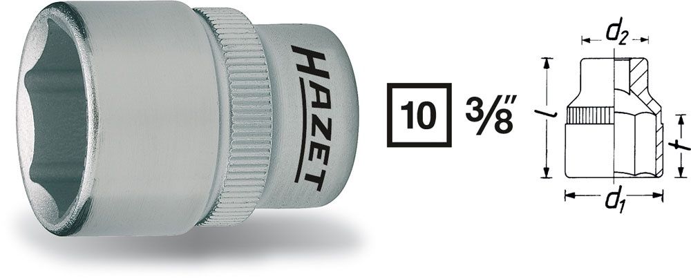 HAZET 880-8 Dopsleutel - Zeskant - 8 mm - 3/8 inch