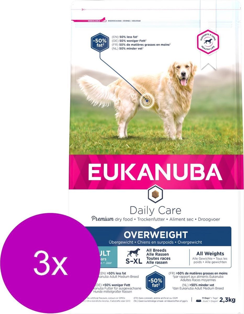 EUKANUBA Daily Care Adult Weight Care - Hondenvoer - 3 x 2.3 kg