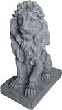 Merkloos / Sans marque Relaxdays Leeuwenbeeld, 17x38x27 cm, grijs