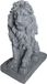 Merkloos / Sans marque Relaxdays Leeuwenbeeld, 17x38x27 cm, grijs