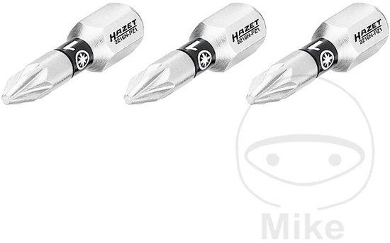 HAZET Bit 2216N-PZ1/3 · 1/4 inch (6,3 mm) zeskant massief · Pozidriv-profiel PZ · 3-delig · SW PZ1