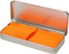 Merkloos / Sans marque Sport zweetbandjes set - 2x stuks - oranje - in metalen opslag / bewaar doosje - sport artikelen