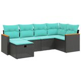 vidaXL Loungeset met kussens, polyrotan, grijs
