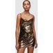 AllSaints Haddi Tiger Seq Dres Gold/black Taille: 4 | Mini Robe Outlet | Femme | Jaune