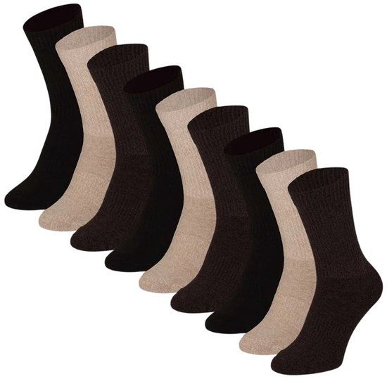 Morethansocks Sportsokken Unisex Multi Bruin 9 Pack
