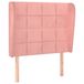 VidaXL Hoofdbord met randen 147x23x118/128 cm fluweel roze