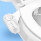 LUXE Bidet NEO 320 Plus - Mechanische bidetbevestiging van de volgende generatie, met innovatieve EZ-lift-scharnieren, dubbele sproeiers en 360° zelfreinigende modus (wit)