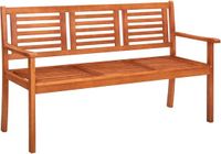 vidaXL Tuinbank 3-zits met kussen 150 cm massief eucalyptushout