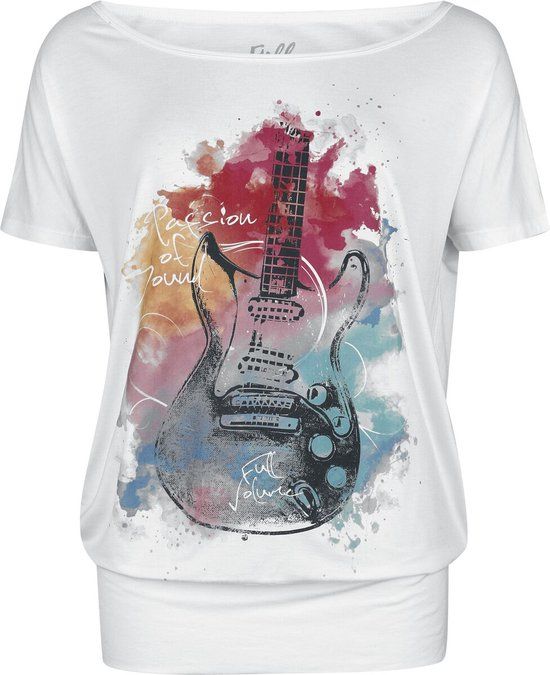 Full Volume by EMP T-shirt - T-shirt met gitaarprint - S tot XXL - voor Vrouwen - wit