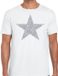 Bellatio Decorations De Ster van de show - verkleed t-shirt - wit - met zilveren ster in glitters - heren - glamour - Disco S