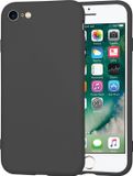 Techsuit Hoesje geschikt voor Apple iPhone SE 2022 - Soft Flex Silicone Back Cover - Zwart