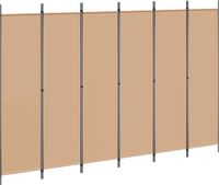 vidaXL Paravent à 6 panneaux Beige 300 x 200 cm Tissu