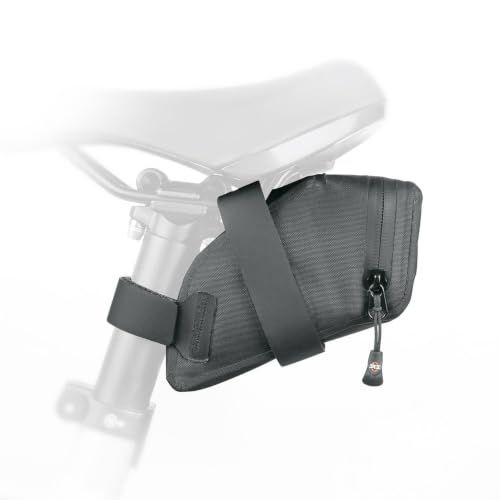 SKS GERMANY Race Saddle Bag S Zadeltas voor fietsen (extra lichte, aerodynamische fietstas, spatwaterdicht, inkortbare klittenbandriemen, twee binnenzakken, reflecterende elementen), zwart