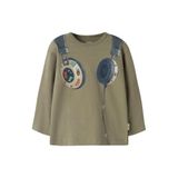 NAME IT MINI longsleeve met print - kaki