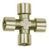 Kruisstuk, RIEGLER Kruisstuk, 4 x binnen, G 1/4, SW 13, messing vernikkeld