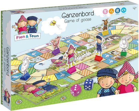 Bambolino Fien & Teun ganzenbord - educatief peuter speelgoed - gezelschapsspel bordspel - boerderij thema - Vanaf 4 jaar cadeautip