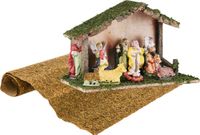 Merkloos / Sans marque Jja Showroom And Head Office Complete kerststal - inclusief beelden en ondergrond - 31 x 13 x 19 cm - hout - porselein - mos - papier kunststof