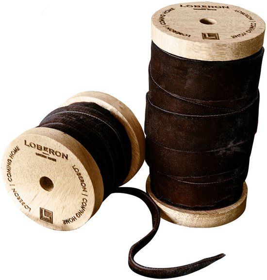 LOBERON Fluwelen lint set van 2 Liandis bruin