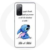 Maniacase Hoesje voor Samsung Galaxy S20 FE Lilo en Stitch Ohana Citation Wit