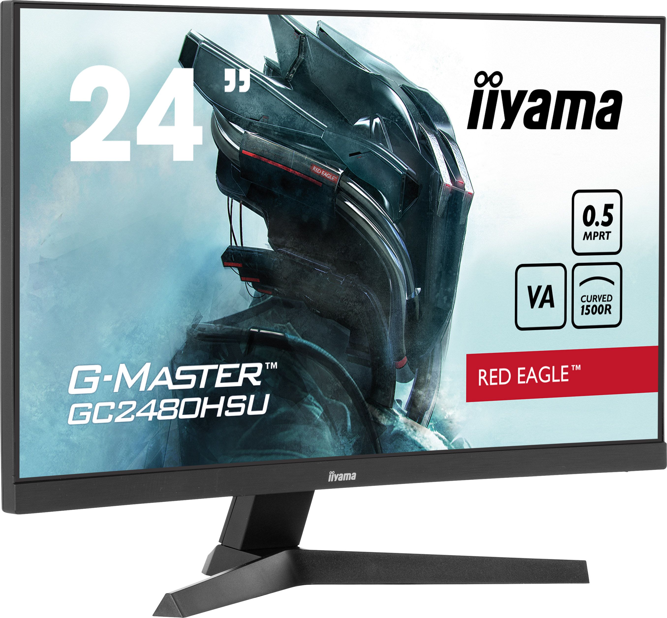 iiyama G-Master GC2480HSU-B1 Red Eagle - 24 inch Curved Gaming Monitor - 180Hz, Full HD