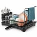 Relaxdays Afdruiprek, Handdoekhouder/Bestekhouder, IJzer, Zwart