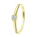 Lucardi Dames Ring gold bezet met zirkonia van Swarovski 3,5mm - Ring - Cadeau - Echt Zilver - Goudkleurig