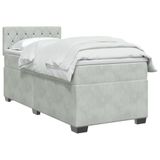 vidaXL Boxspringbed met matras Lichtgrijs 90 x 190 cm Fluweel